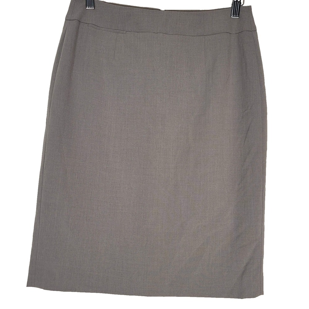 Calvin Klein Skirt Womens 4 Gray Pencil Lined Back Vent Zipper Career Office